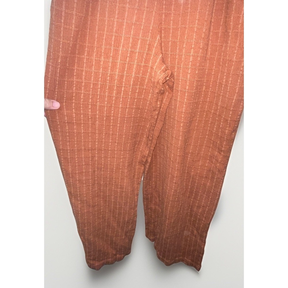 Roxy Rust Textured Wide Leg Jumpsuit Small Boho Viscose Cotton Linen Tank - Picture 2 of 11